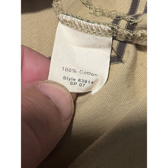 (Sold)J. Crew Polo Shirt Men's Large L Short Sleeve Brown Striped Polo Shirt - Picture 7 of 8